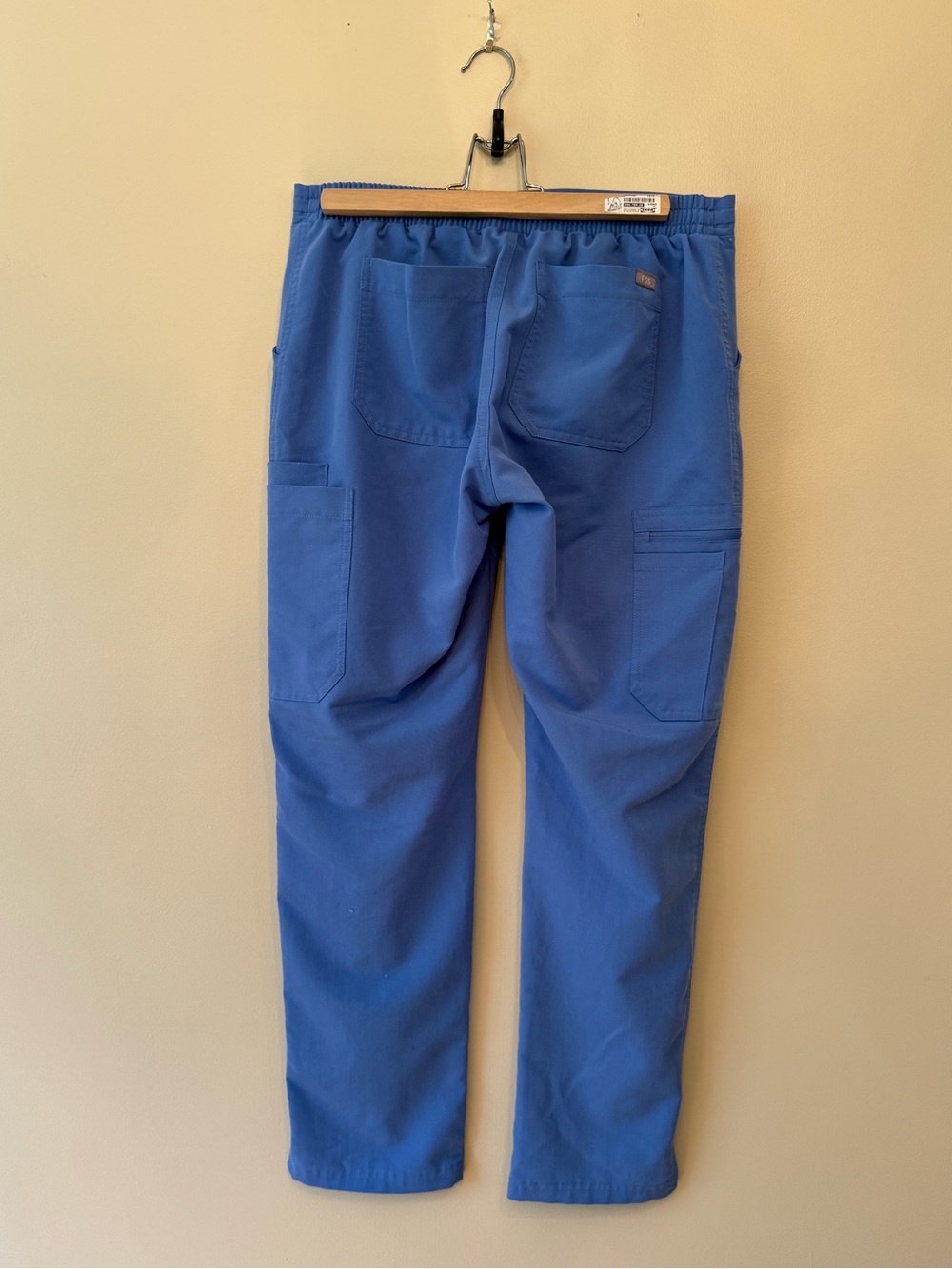 Figs Yola Elastic Waistband Skinny Scrub Pants Ceil Blue - Picture 5 of 7